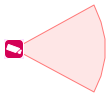 Fixed field of view (direction: 90°, angle: 15°, height: 10m)